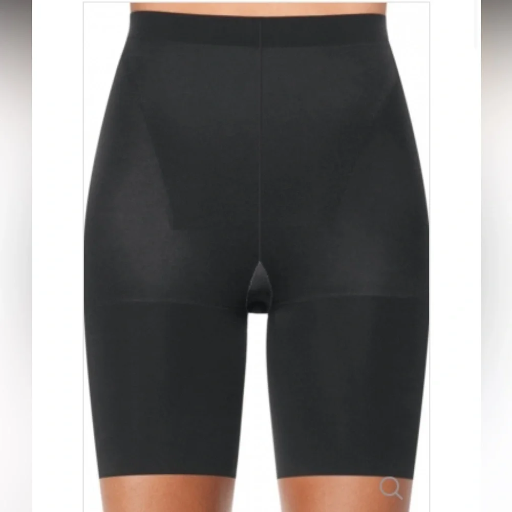 Spanx Super Power Panties Black 915 Mid Thigh Shaper Super Tummy Control Sz F